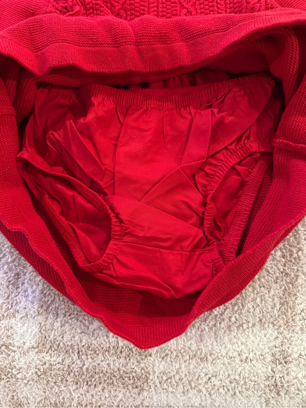Carter's Red Cable-Knit Ruffle Shoulder Dress - Picture 4 of 5